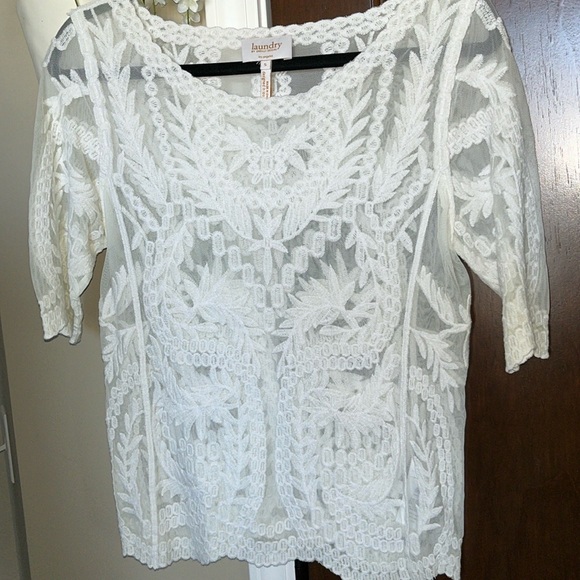Laundry By Shelli Segal Size Small White Top NWOT - Picture 2 of 5